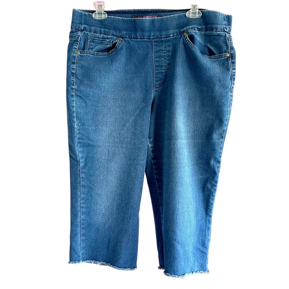 Womens Shorts Size 14 Blue Denim Classic Cut Offs Long Modest Summer Country